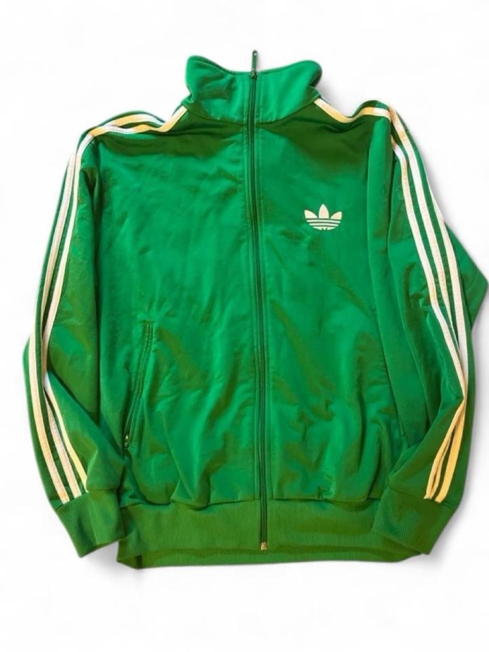 VTG Y2K 2000s Adidas Full Zip Track Jacket Streetwear Bright Kelly Green Large